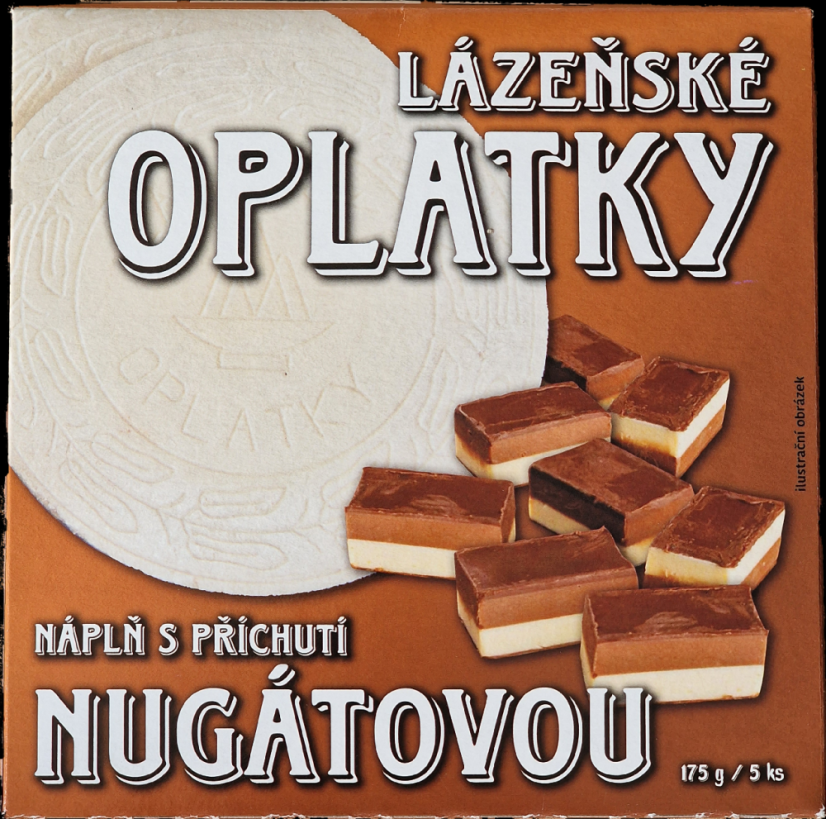 Lázeňské oplatky s nugátovou příchutí 175g